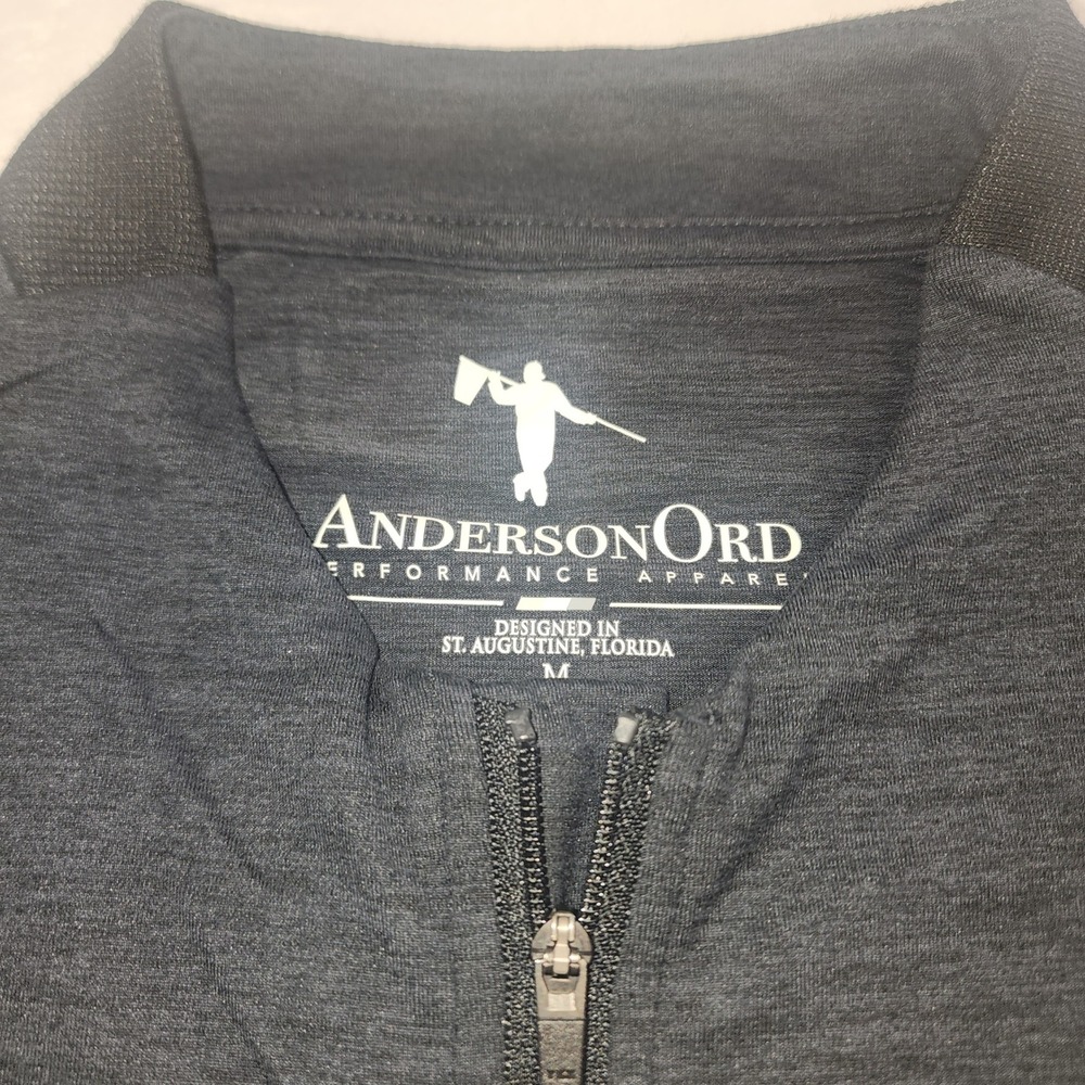 AndersonOrd Solution Bomber Jacket Mens M Black Heather Full Zip Performance - Picture 6 of 9